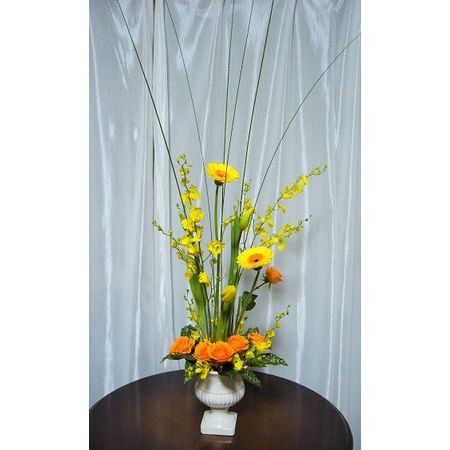 生花】ガーベラ ダカール(黄色×オレンジ)芯黒 - 花材通販はなど